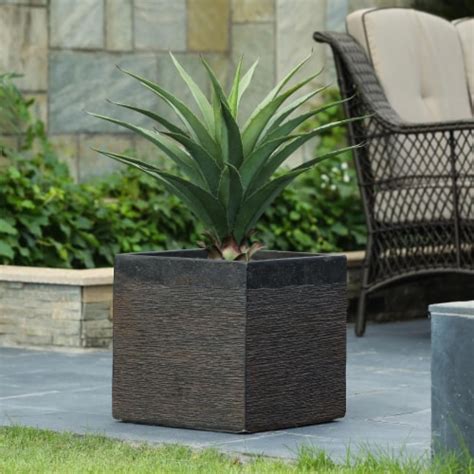 Luxen Home 11 75in H Square Brown MgO Planter 1 King Soopers