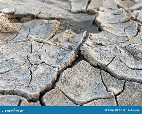 Cracked Earth Texture Background Salt Desert Cracks Dry Soil Stock