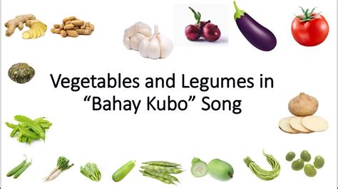 VEGETABLES AND LEGUMES IN BAHAY KUBO SONG YouTube