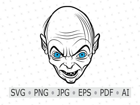 Gollum Smeagol The Lord of the Rings 1 high resolution | Etsy