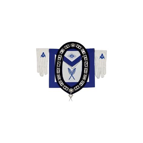 Buy Masonic Blue Lodge Officer Secretary Apron Silver Chain Collar And