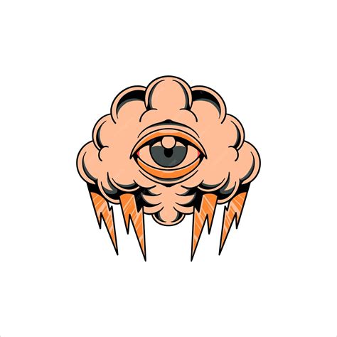 Premium Vector | Eye cloud tattoo vector design