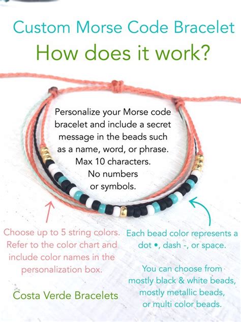 Custom Morse Code Bracelet Seed Bead String Bracelet Best Etsy