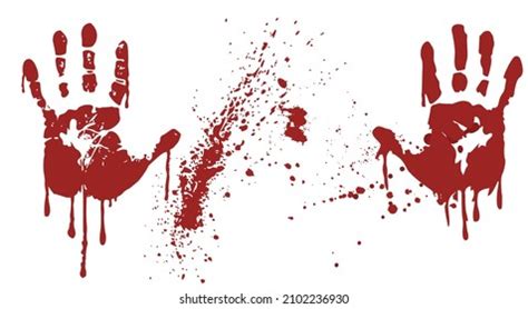 Vector Blood Stain Bloody Handprints Isolated Stock Vector (Royalty ...