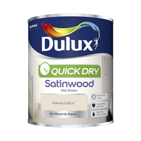 Dulux Quick Drying Satinwood Natural Calico 750ml Eakers DIY