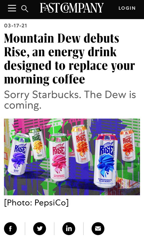 Mountain Dew Debuts Rise An Energy Drink Designed To Replace Your