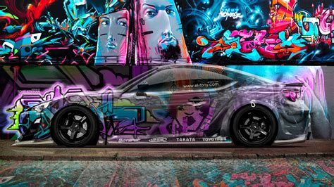 Картинки tony kokhan toyota gt86 side crystal graffiti car