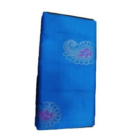 Wedding Wear Printed Blue Banarasi Silk Saree At Rs 5000 In Kanchipuram