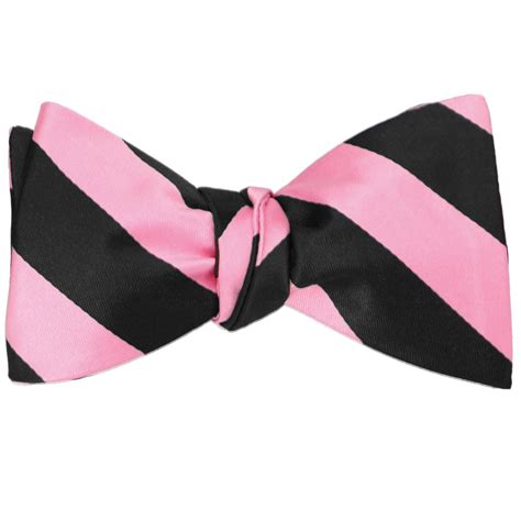 Pink and Black Striped Self-Tie Bow Tie | Shop at TieMart – TieMart, Inc.