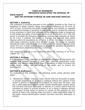 Solid Waste Ordinance Of The Town Of Eastbrook Doc Template Pdffiller