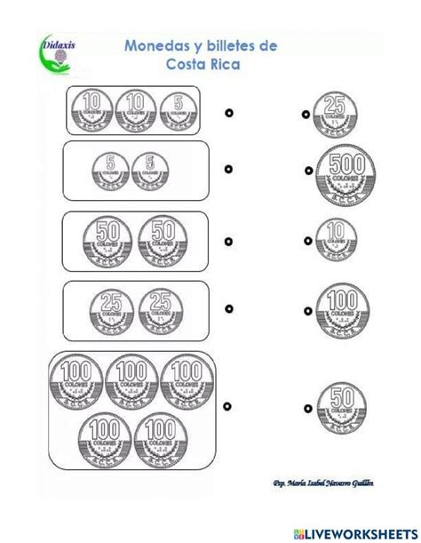 Monedas Y Billetes De CR Worksheet Costa Rica Tammy Sami