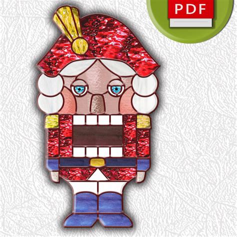 Nutcracker Christmas Decoration Stained Glass Digital Pattern Mosaic Template Etsy