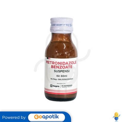 Metronidazole Benzoate Meprofarm 125 Mg5 Ml Syrup 60 Ml Kegunaan