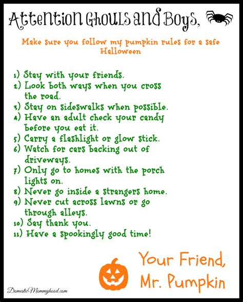 Halloween Safety Checklist Free Printable Domestic Mommyhood