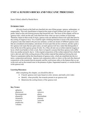 Lab 4 Igneous Rock Worksheet Rev1 Lab 4 Igneous Rock