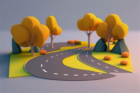 Premium Photo | 3d illustration of piece of green highway road isolated ...