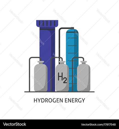 Hydrogen Plant Icon In Flat Style Royalty Free Vector Image