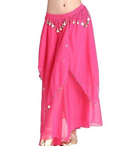 Zltdream Ladys Belly Dance Long Sleeves Chiffon Top Rose Stuorps