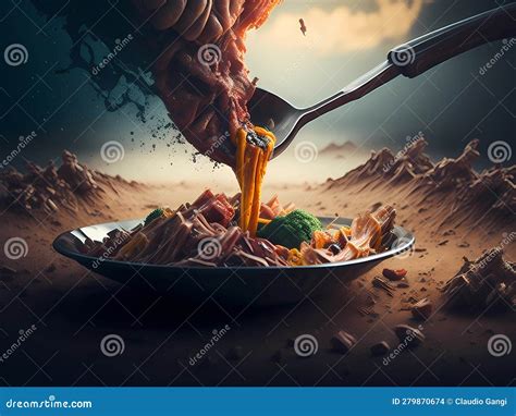 Concept of Pollution and Toxic Pollutants in Food Stock Illustration ...