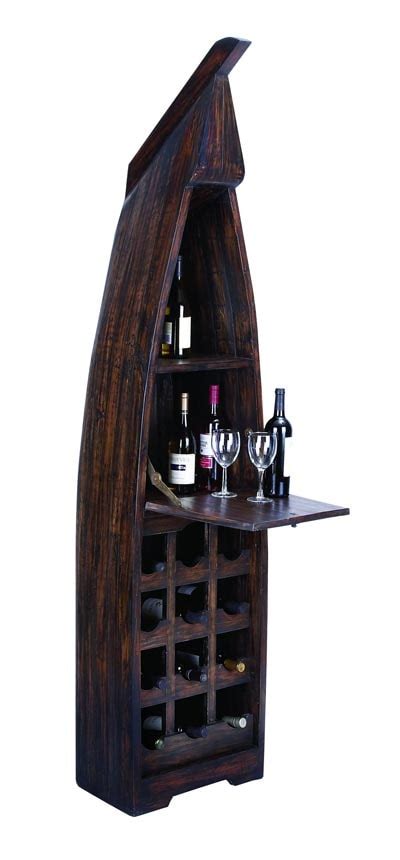 Ship Shaped Wine Cabinet Globe Imports