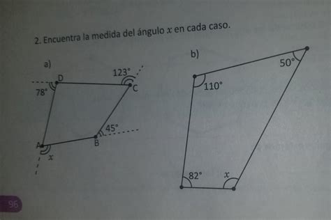 Encuentra La Medida Del ángulo X En Cada Caso Brainly Lat