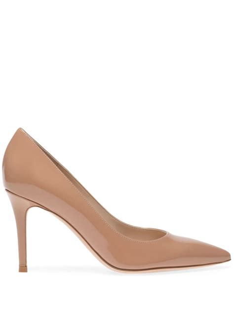 Gianvito Rossi Mm Patent Leather Pumps Pink Farfetch