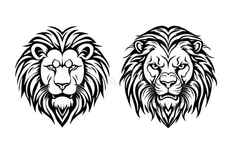 Lion Head Vector Tracing Illustration Silhouette Stock Illustration