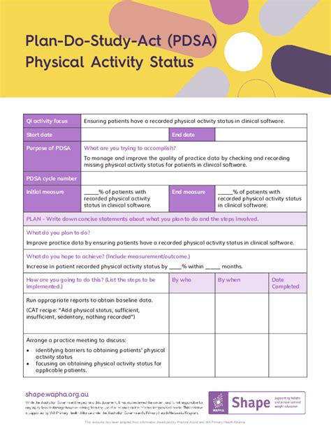 Fillable Online Plan Do Study Act Pdsa Worksheet Example 1 Fax Email