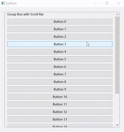 Python PySide6学习笔记三十六基于QGroupBox和QScrollArea实现带有滚动条的QGroupBox 分组框