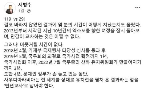 文정부 탓 Vs 尹외교라인 문제與 서병수·민주당 부산 엑스포 불발 책임공방 네이트 뉴스