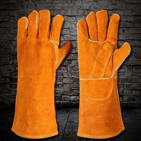 Gant De Menage Gants De Soudage En Cuir De Vache Paire Ignifuges