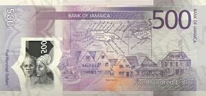 Billete De Banco 500 Dollars Jamaica 2022 Issue 60 Years Of Jamaica