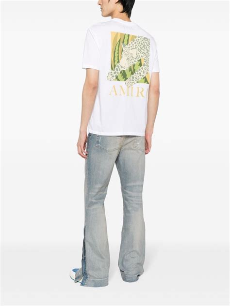 AMIRI Logo Print Cotton T Shirt White FARFETCH UK