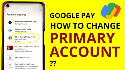 How To Change Primary Bank Account In Google Pay Or Gpay Youtube