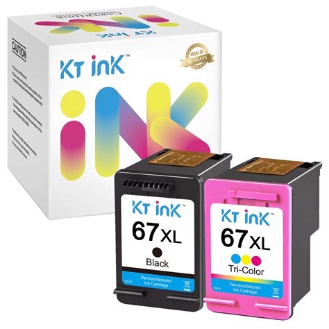 KT INK 67XL Black and Color Ink Cartridge for HP Envy and Deskjet ...