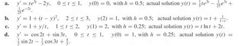 Solved Repeat Exercise 1 Using Heuns Method Exercise 1 Use The