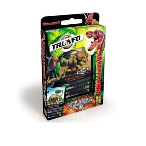 Jogo De Cartas Deck Super Trunfo Dinossauros 2 Da Grow 03113 Shopee