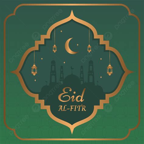 Green Eid Al Fitr Background Design Islamic Muslim Mubarak