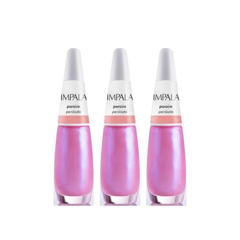 Kit 3 Esmalte Impala Perolado A Cor da Sua Moda Paraíso