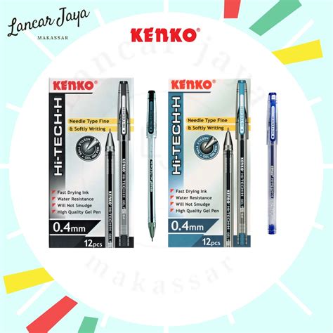 Jual 1 LSN 12 PCS Gel Pen Pulpen Pena KENKO Hi TECH H 0 4mm