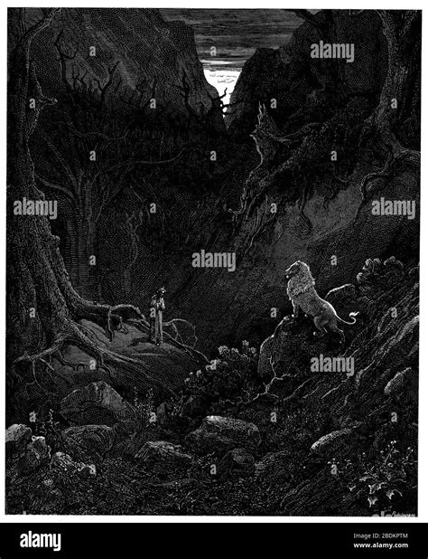 Gustave Doré Dante Alighieri Inferno Plate 3 The Lion Stock