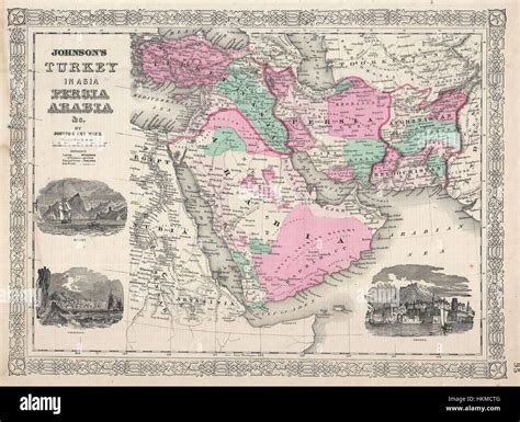 1866 Johnson Map Of Arabia Persia Turkey And Afghanistan Iraq