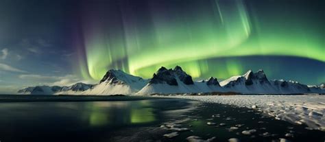 Premium Photo | Green Aurora Borealis View