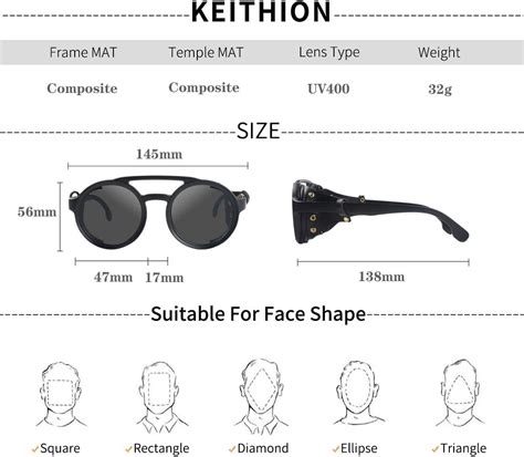 Keithion Steampunk Gafas De Sol Redondas Vintage Para Hombres Y Mujeres