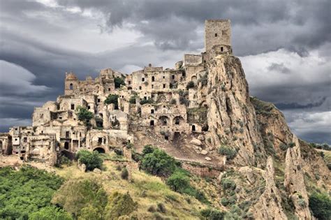 Craco, Italy stock image. Image of cloudscape, europe - 103931419