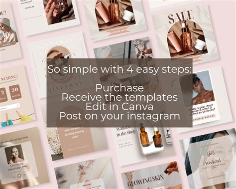 Esthetician Instagram Post Templates Skincare Social Media Etsy