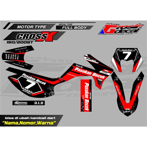 Jual Decal Stiker Viar Cross X 150 200GT Keren Fullbody Decal Viar