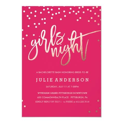 Girls Night Out Bachelorette Party Invitation