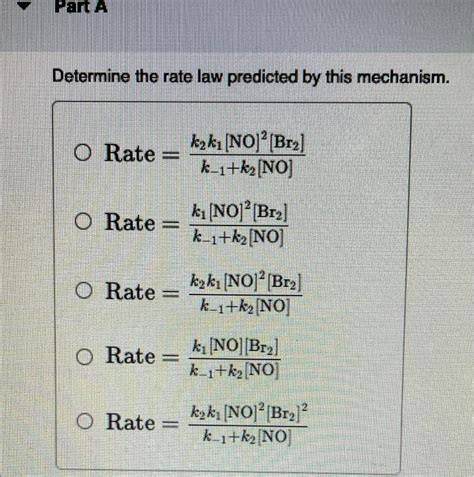 Solved A Proposed Mechanism For The Reaction Of NO Reacting Chegg