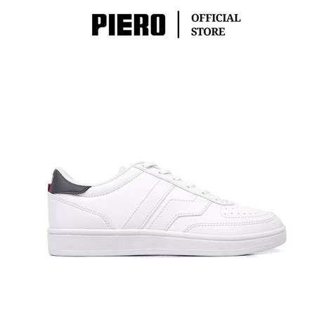 Jual PIERO SEPATU SNEAKERS PRIA COURT DERBY WHITE DARK GREY WHITE